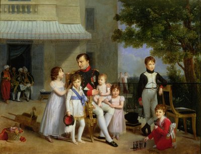 Portrait of Napoleon Bonaparte with his Nephews and Nieces on the Terrace at Saint-Cloud by Louis Ducis